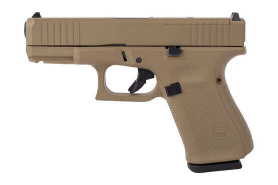 Glock G19 Gen5 MOS red dot ready slide with fixed sights.